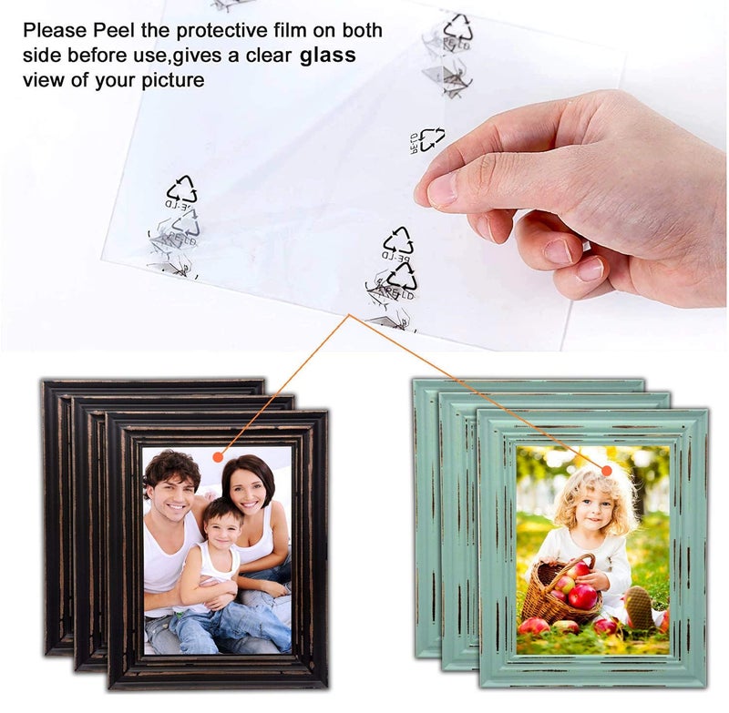 Bamber Wood Picture Frames 11x14 Black Wooden Photo Frame Set for Wall and Tabletop, Rustic Vintage Style, Pack of 3 - Image 3